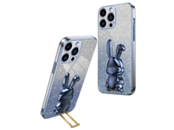 Suporte Casa Galvanizado Para Iphone 13 Pro Max Pele Sintética Azul