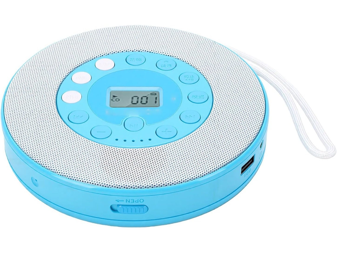 Leitor Cd Portátil, Reprodutor De Música Bluetooth Com Alto-falante E Microfone Integrados