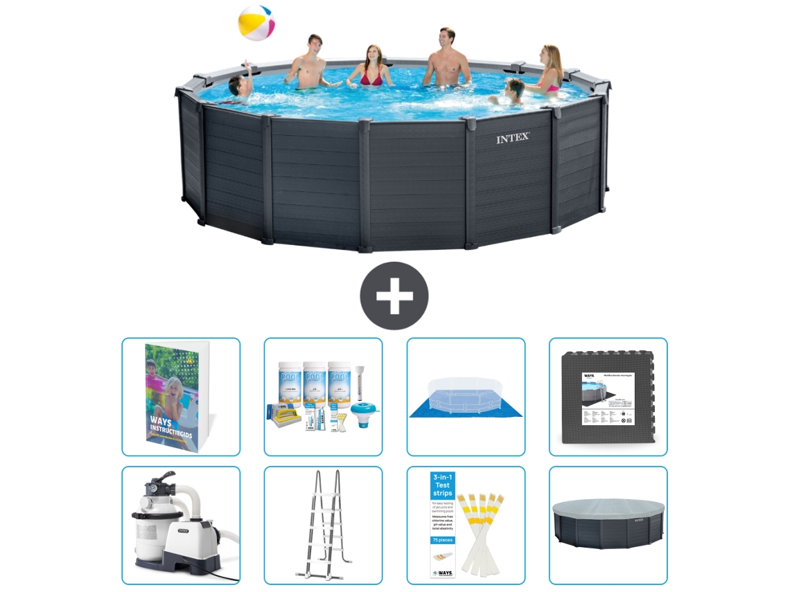 Piscina Graphite Panel Redonda 478x124 Cm 7 peças S581 INTEX