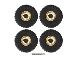 Mali conjunto de Pneus de Rc Crawler 1.9 Polegada com Aro de Metal para Redcat Axial Scx10 Dourado