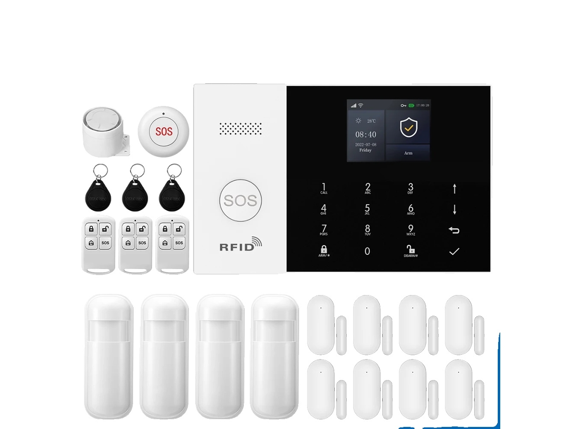 Sistema De Alarme Inteligente, Controle Mã³vel, Sensores De Detecã§ã£o De Movimento, E, Plugue Eu Oem