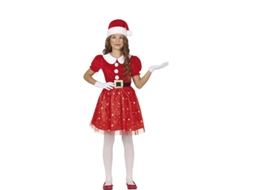 Fato de Papai Noel brilhante com cinto para menina