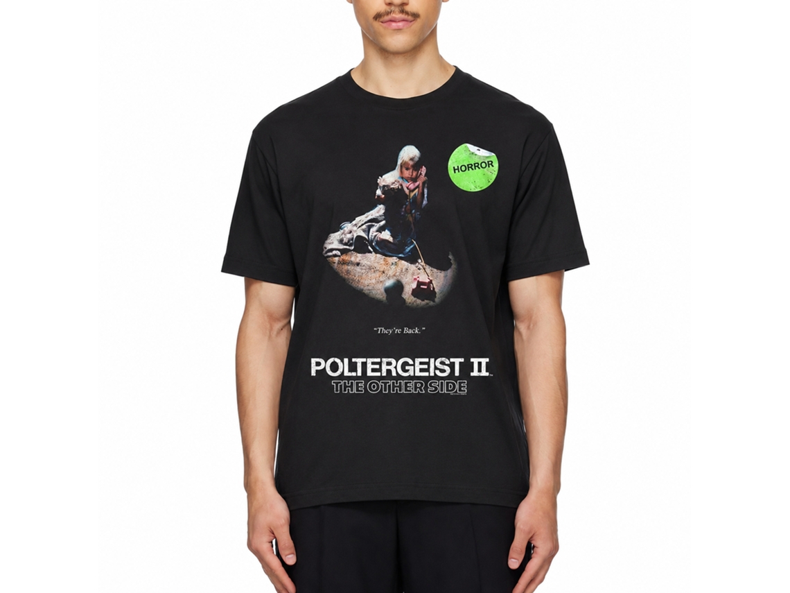 Rockinstone Poltergeist Movie Video Cassette Cover Black Adult T-shirt Size:l