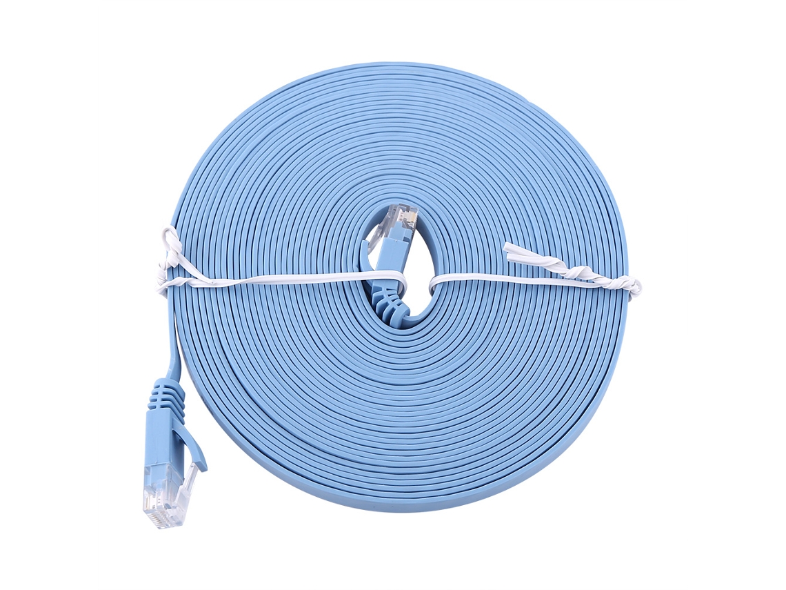 Cabo De Parche Utp Plano De Ethernet Rj45 Cat6 Para Roteador Lan 1000m 8 Metros Azul