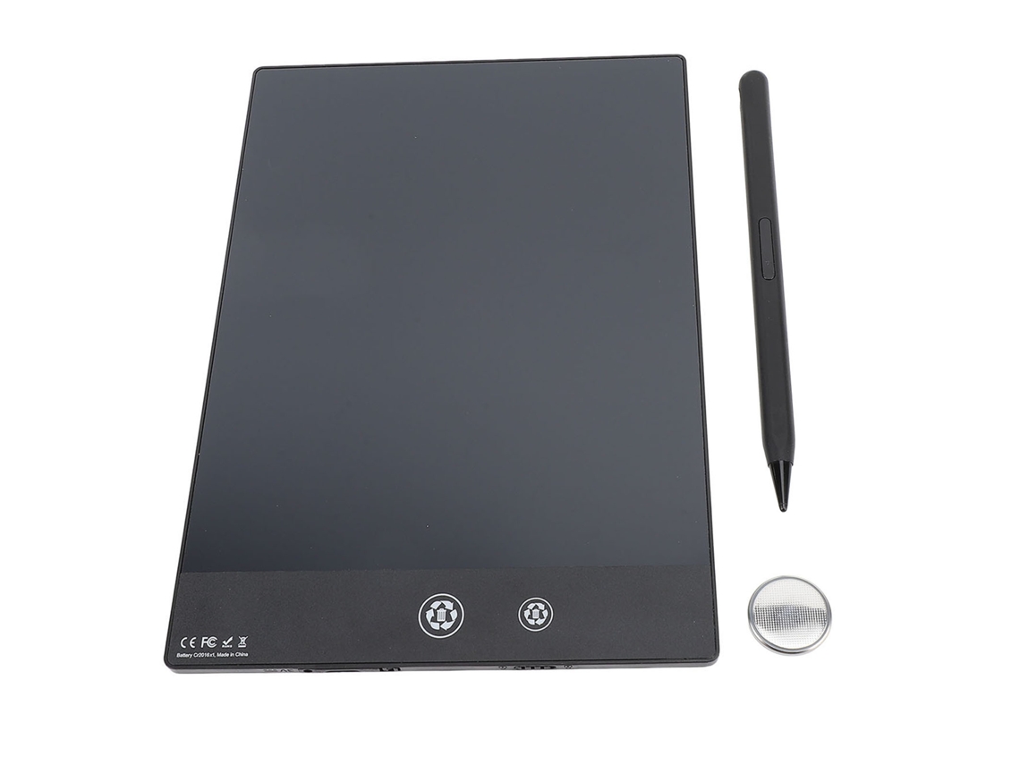 Tablet De Desenho Lcd 9,5 Polegadas Tela Dupla Apagável Reutilizável Placa De Escrita Eletrônica Preta