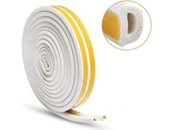 Fita de vedação de borracha tipo D de 10 m para portas e janelas, ideal para evitar o frio, o vento e o isolamento acústico (Slowmoose)