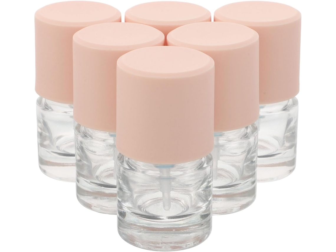 De 6 Frascos De Vidro Transparente Com Bomba Dosadora De 15 Ml, Mini Frascos Recarregáveis Para Base.