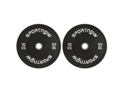 Conjunto de 2 halteres de 10 kg, placas de 5 cm, diâmetro do furo de 50 mm, preto