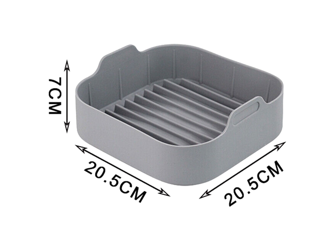 Acessórios Para Fritadeira De Ar 20,5 Cm, Cesta De Silicone, Panela, Assadeira, Tapete, Forno, Antiaderente, Cinza Zeuxo