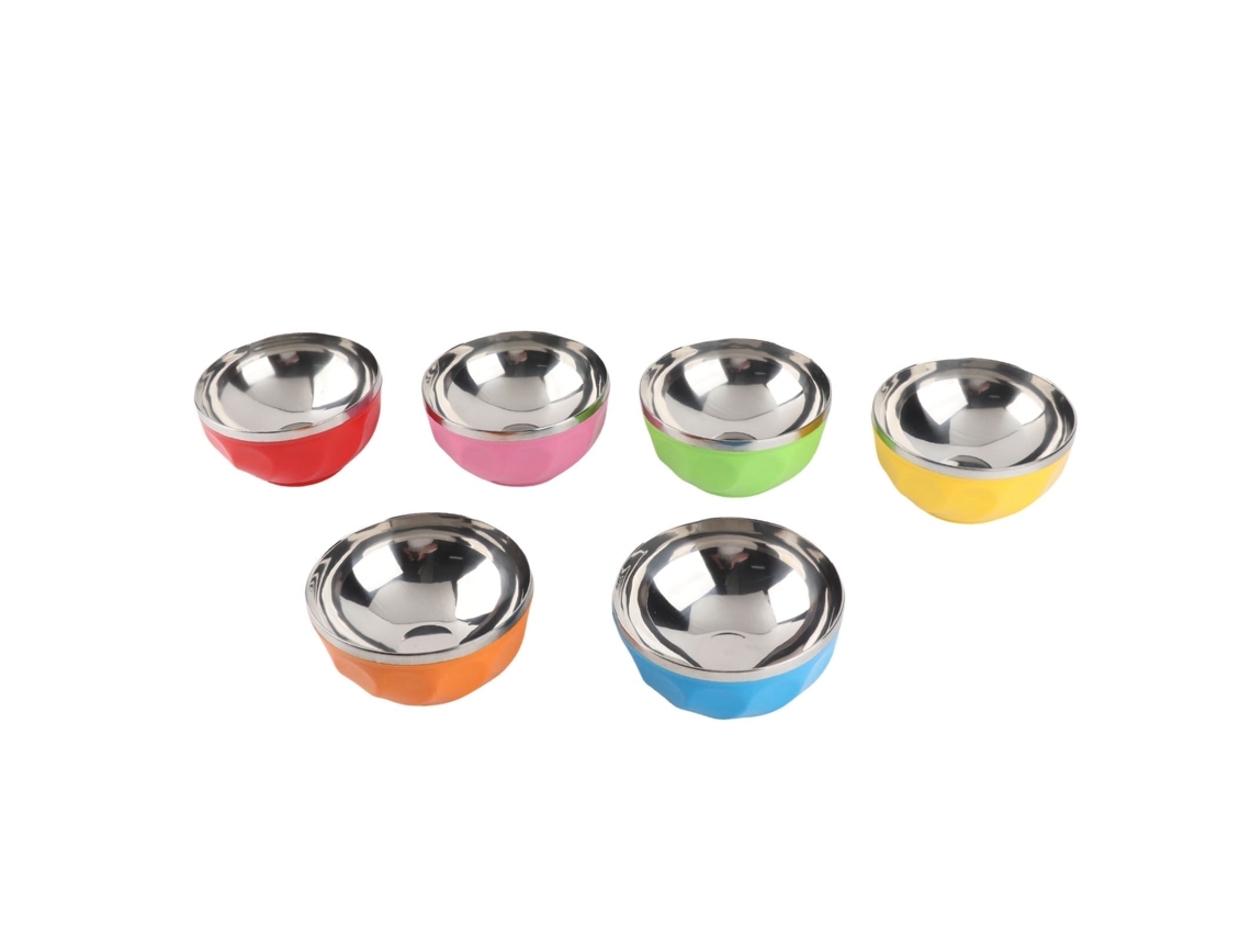 6 Peças Tacho Inox Colorido LAXISCREED 13cm