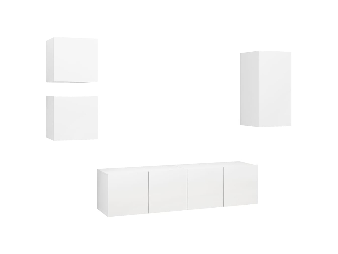 Tv Cabinet Set, Tv Cabinet Sets Vidaxl Branco Madeira Processada (n/a)