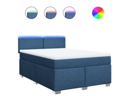 Box Spring Bed, Box Spring Beds Vidaxl Azul Tecido (140 X 190 Cm)