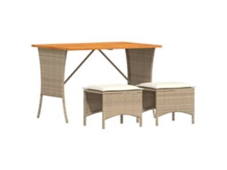 Garden Dining Set, Garden Dining Sets Vidaxl Bege Rattan / Vime (n/a)