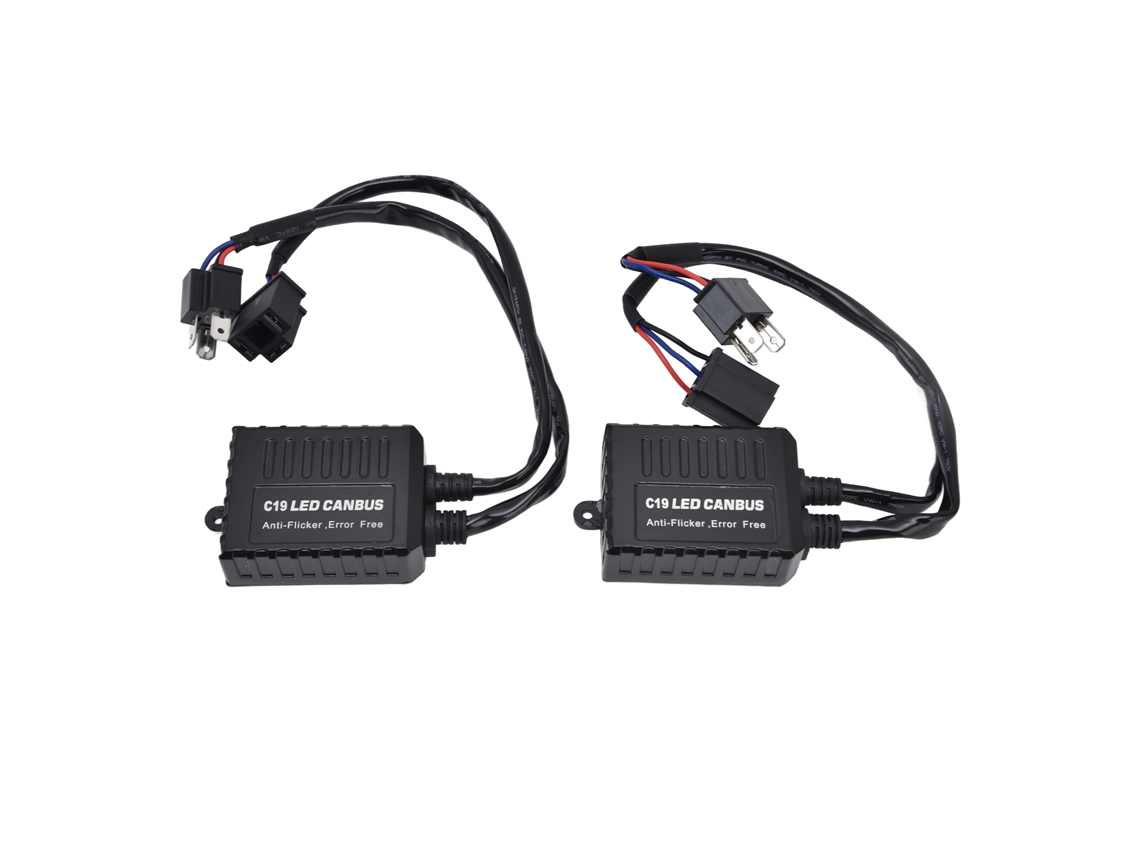 2 Peças Decodificador Canbus LED H4 Universal Antipiscamento Fio para Lâmpada de Faróis