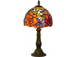Abajur De Mesa Náutico Estilo Tiffany Com Vitral Rosa, 20x20x35 Cm, Para Leitura, Cabeceira, Decoração Para Quarto, Sala