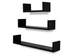 Wall Rack, Wall Racks Vidaxl Preto Mdf (n/a)