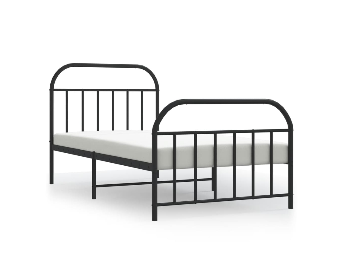 Estrutura de Cama com Cabeceira e Pés Metal Preto MAISON EXCLUSIVE 107x203 cm