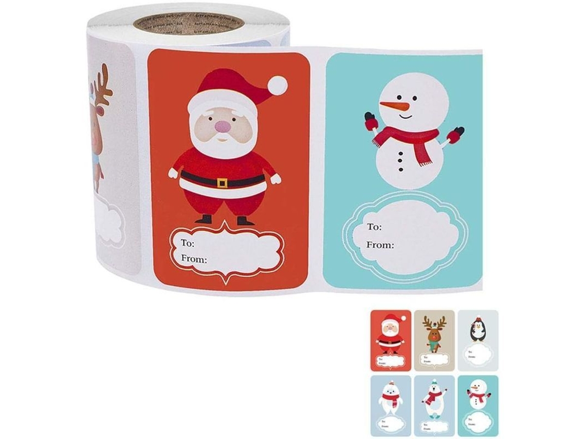 250 Adesivos De Natal Com 6 Designs Diferentes, Adesivos Natalinos Bonitos E Fáceis De Usar