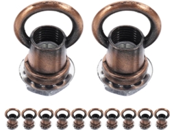 Conjunto de 12 Porcas de Olhal Roscadas M10 em Metal com Acabamento Vermelho Cobre, Ganchos de Suspensão Fechados para SFUSHOS