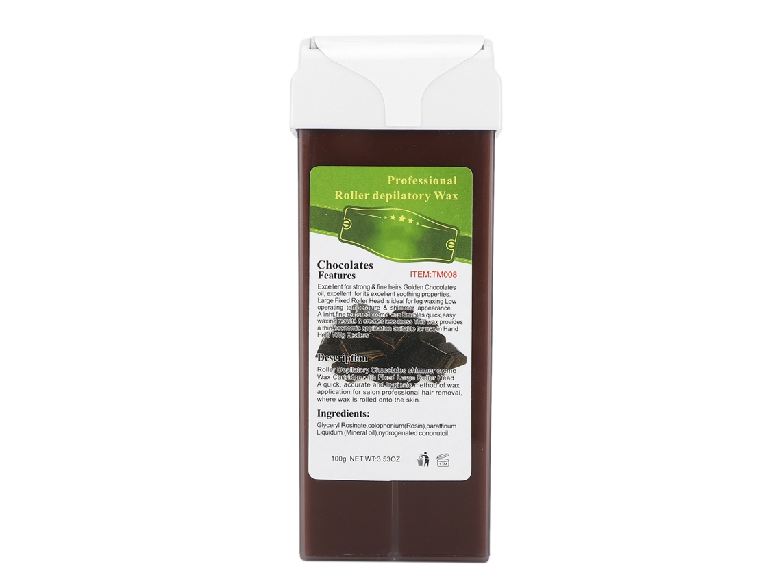 Cera Depilatória Roller 100g Para Corpo Pernas Braços Axilas Bikini Chocolate