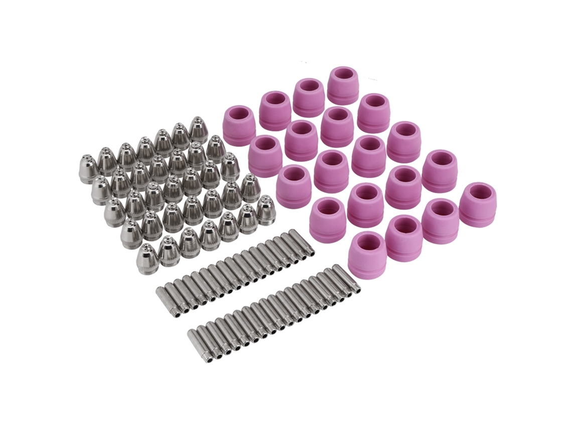 Kit De 90 Peças De Consumíveis Para Tocha De Corte A Plasma: Eletrodos, Bocal E Copas