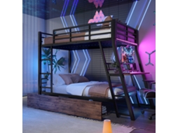 Cama Alta Metal Preto 90x200 Cm