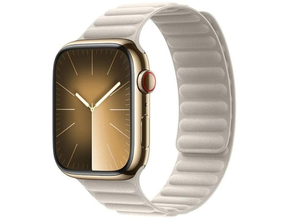 Bracelete Elos Magnética em Tecido para Apple Watch Series 9 45Mm Luz das Estrelas VEANXIN