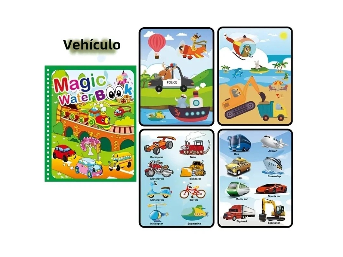 (estilo 3) Caderno De Desenho Infantil Reutilizável Para Aquarela Com Estampas De Animais De Desenho Animado.