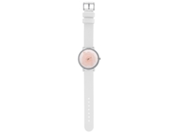 Relógio de Pulso Analógico Lady Quartz com Mostrador Criativo e Correia Pu Branca