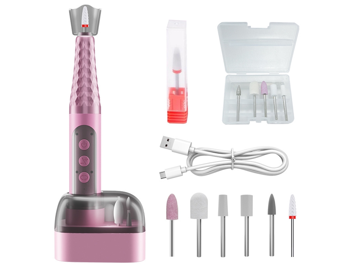 Lixa Elétrica Para Unhas E Pés, 6 Velocidades, Com Brocas, Para Manicure E Pedicure
