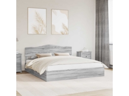 Vidaxl Cama Com Armazenamento Com Gaveta Cinza Sonoma 200 X 200 Cm
