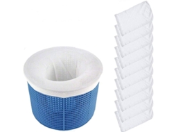 10 Meias Para Skimmer De Piscina, Malhas Filtro Ultra Finas Para Cestos E Skimmers De Piscina
