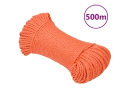 Vidaxl Corda De Trabalho 3 Mm 500 M Polipropileno Cor Laranja