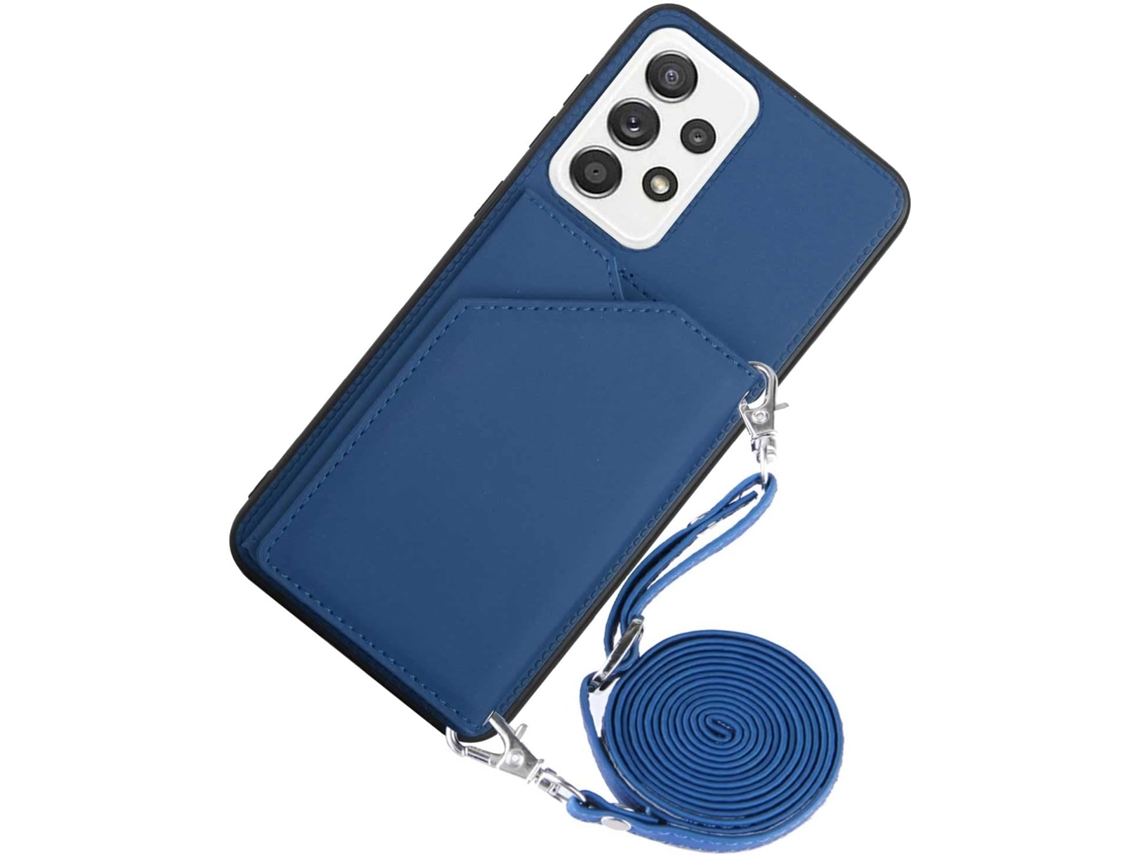 Correia Sensação Compartimento para Samsung Galaxy A53 5G HONGWE. com Porta-Cartões Azul