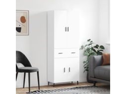 Vidaxl Armário Alto 69,5x34x180 Cm Derivados De Madeira Branco