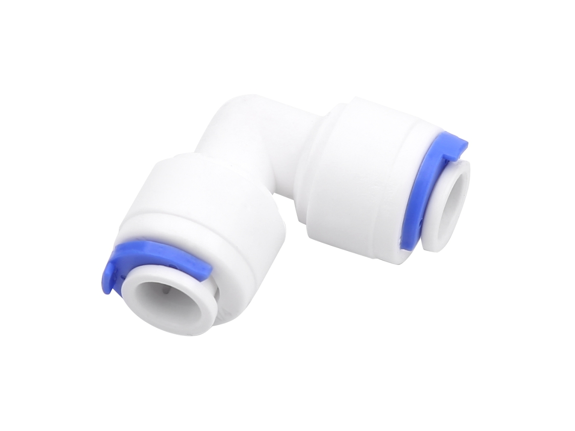 Conector De Encaixe Rápido Para Tubos Cotovelo 90° 1/4-1/4 Em Polipropileno Resistente