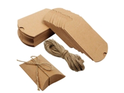 Embalagem De Papel Kraft Para Travesseiros, Caixa De Presente Dobrável Com Cordão De Juta Para Casamento Aquaforge