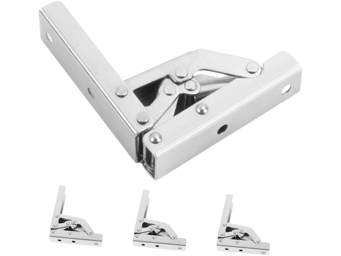 Conjunto De 4 Dobradiças Dobráveis Reforçadas Para Prateleiras Com Suporte Invisível.