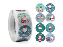 adesivo de Natal Papai Noel, 500 Unidades | S/MARCA