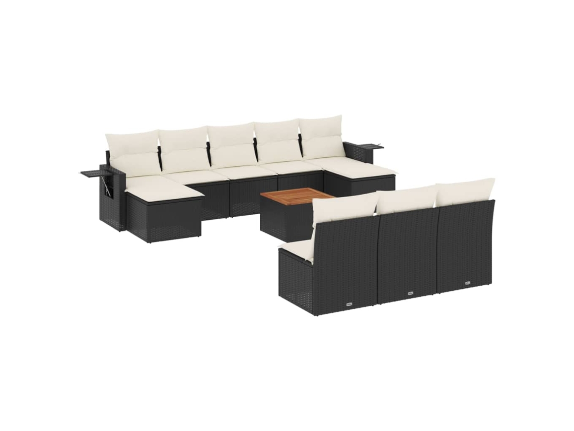 Garden Sofa Set, Garden Sofa Sets Vidaxl Preto Rattan / Vime (n/a)
