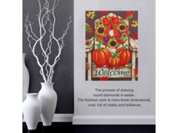 Kit De Pintura De Diamantes 5d Calabaza Diy Para Decoración Hogar Pintura De Diamantes Con Piedras Brillantes Te Da La Bienvenida