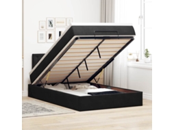 Vidaxl Cama Otomana Com Colchão Leds 120x190cm Veludo Preto