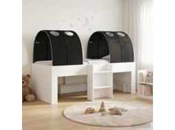 Vidaxl Cama Com Túnel 4 Unid. Branco E Preto Derivados De Madeira