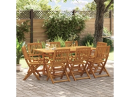 Vidaxl 9 Pcs Conj. De Jantar Para Jardim 180x90x75 Cm Acácia Maciça