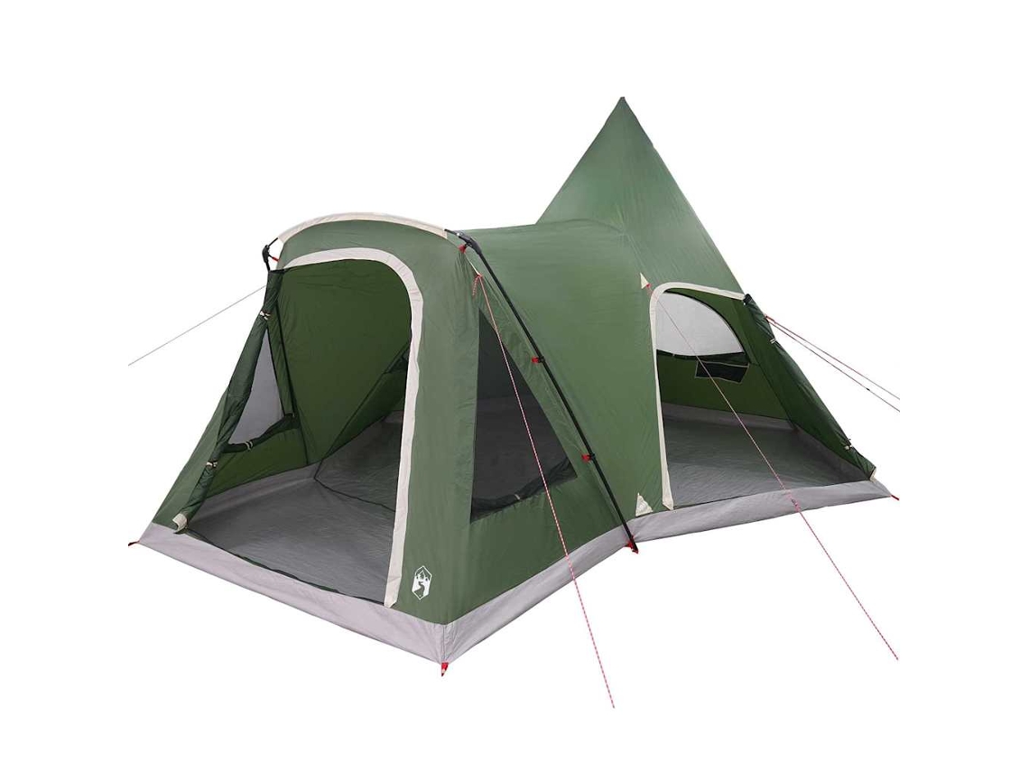 Conjunto 1 Tenda Teepee Vidaxl Verde Tafetá (545 X 450 X 295 Cm)