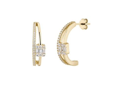 Joias Earcandy, brincos Gia Hoops feitos de prata esterlina 925 e banhados a ouro 18k.