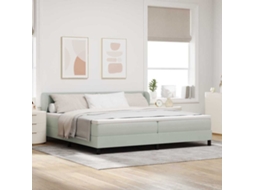 Vidaxl Cama Box Com Cabeceira Cinzento-claro 200 X 200 Cm Veludo