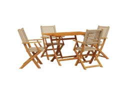 Garden Dining Set, Garden Dining Sets Vidaxl Bege Madeira De Acácia (n/a)