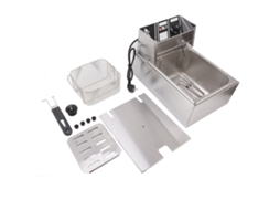 Fritadeira Elétrica de Aço Inoxidável 6l para Frango Frito e Batatas, 110v, 1700w LAXISCREED