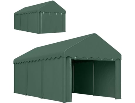 Tenda Garagem Aço Galvanizado e Poliéster cor Verde 594x300x280 cm OUTSUNNY